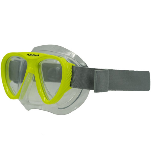 Akona Little Cayman Two Lens Snorkeling Mask for Youth Neon Yellow